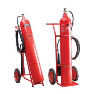 Carbon Dioxide Fire Extinguisher On Trolley
